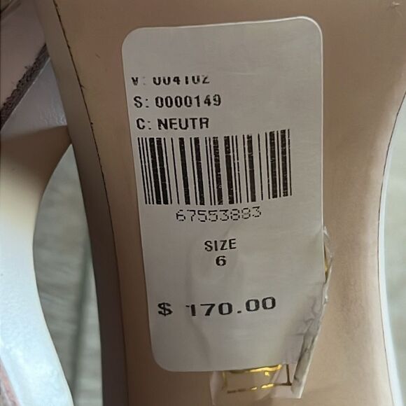 Jeffrey Campbell Ivory Leather Striped Sandal One Strap Heels - Picture 7 of 7